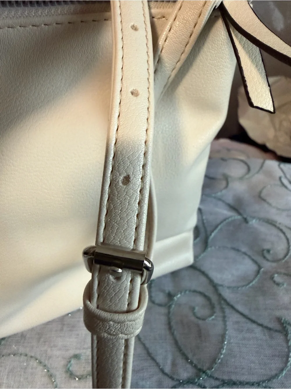 Nine West Coralia Crossbody Bag Optic White Silver Hardware